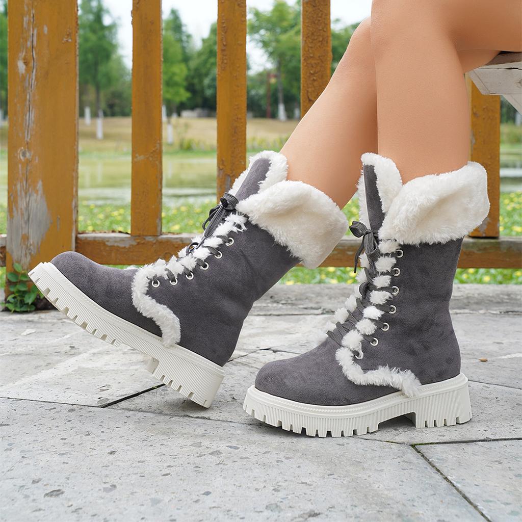 Shoes for Women Winter Fashion Plus Size Platform Short Plush Warm Comfortable Non-slip Snow Boots 36-43 Ankle Boots