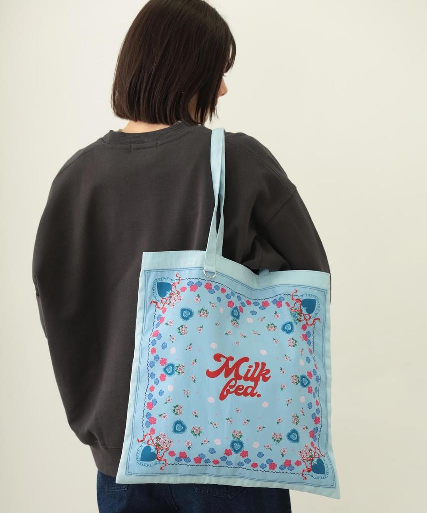 Milkfed Flower Pattern Bandana Bag (103253053001) Light Blue, One Size