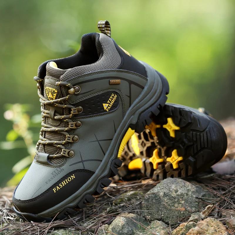 Anti Slip Casual Trend Low Top Boots, Warm Hiking Shoes, Men's Off-road High Top Oversized Travel Outdoor Hiking Shoes