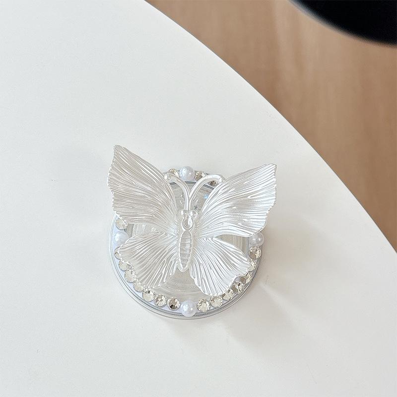 Three-Dimensional Colorful Butterfly Mobile Phone Airbag Bracket Magnetic Paste Flash Powder Wind Ring Desktop Watching Drama