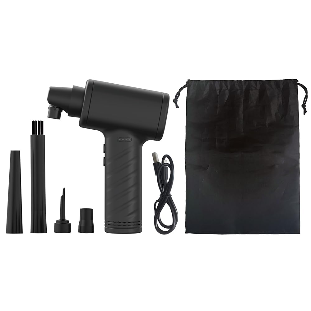 Nakabayashi Electric Air Duster, USB Rechargeable, Foldable, Black, Z4682