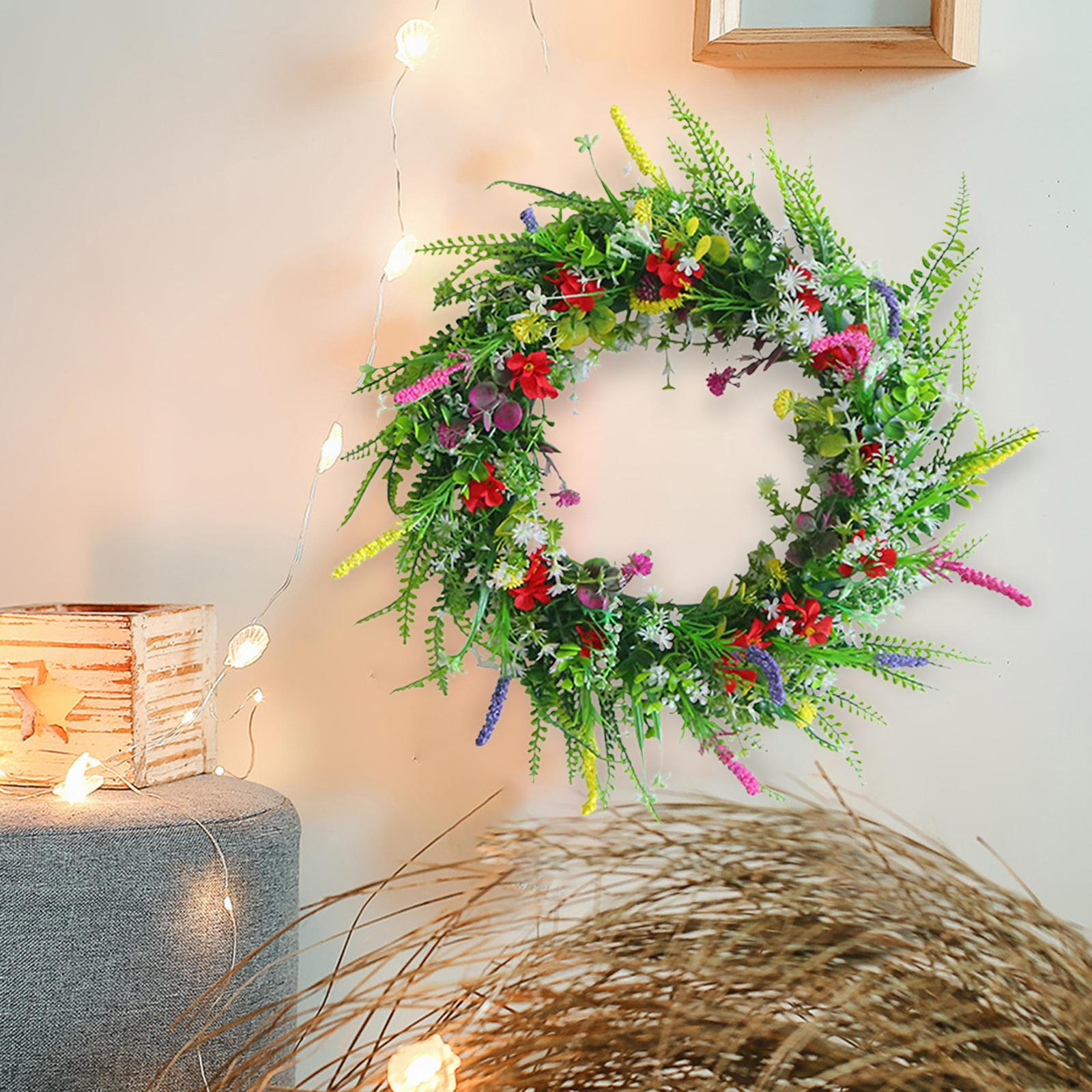 

Artificial Flower Wreath, Front Door, Decoration, Spring Outdoor Door 45cm