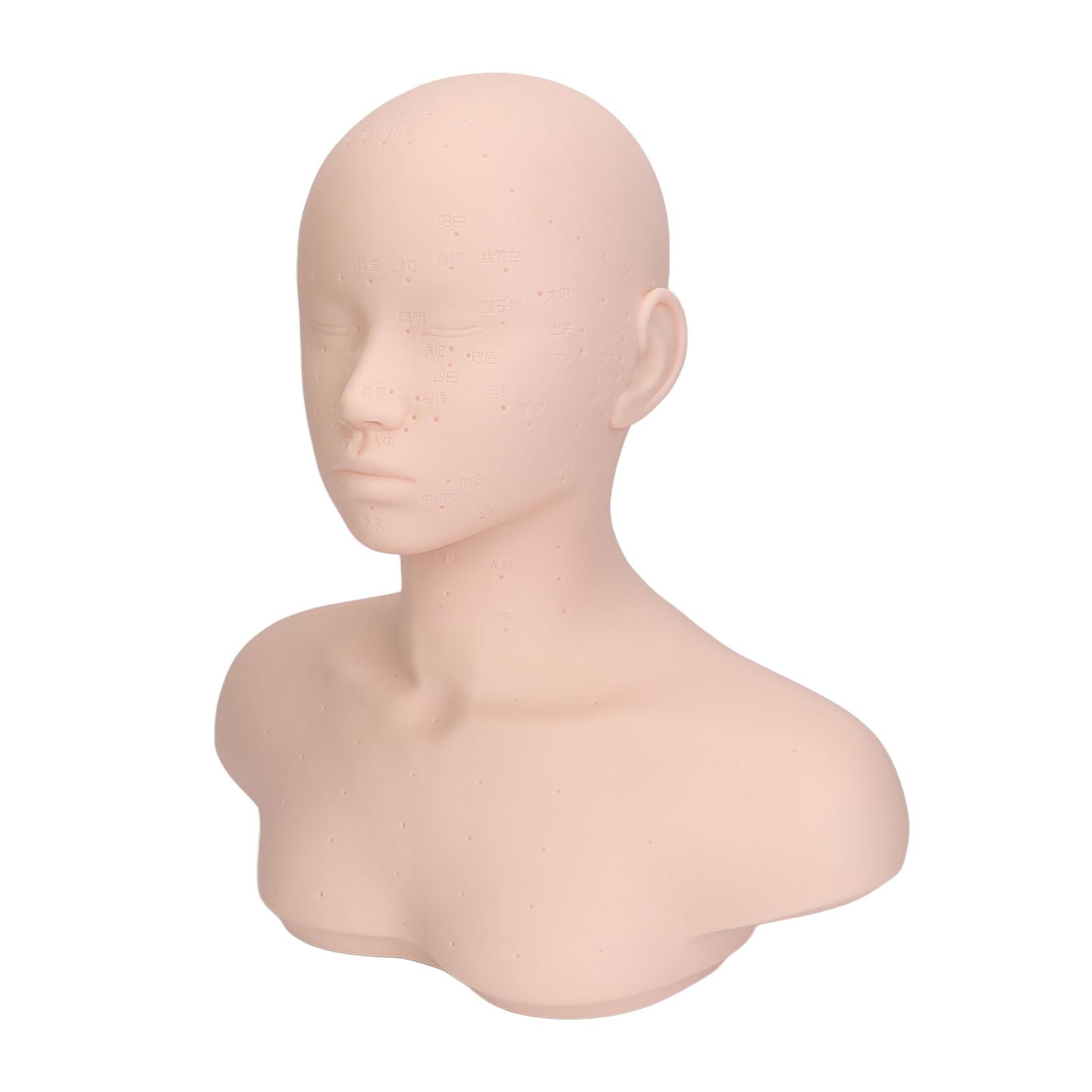 

Practice Training Mannequin Head Versatile Soft Comfortable Touch Mannequin Head Model with Shoulder for Massage