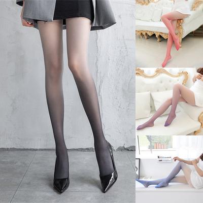 Sexy Gradient Color Stockings Ultra-thin Summer Nylon Tights Female Girl Ink Pink Blue Purple Black Cut Freely Women Pantyhose