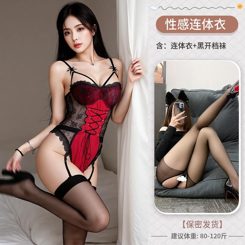 Sexy lingerie Sexy pure crotch bunny suit onesie hollowed out Christmas passion seduction cosplay