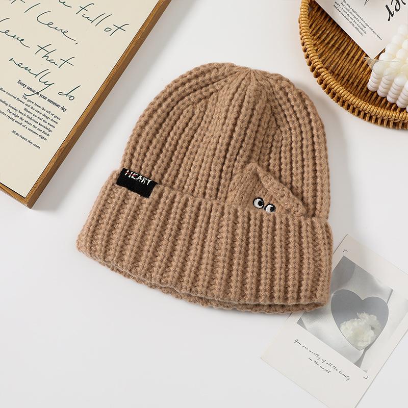 New Style Woolen Hat for Women In Autumn and Winter Warm Ear Protection Hat  Fashionable and Versatile  Face Showing Small Knitted Hat  Cold Eye Hat
