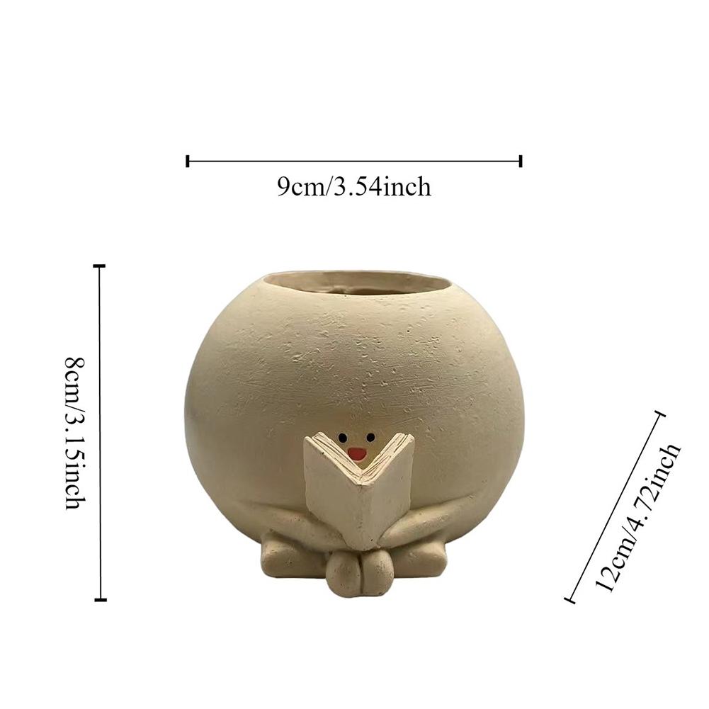 Cute Hanging Planter Pot Resin Hanging Swing Chair Planter Creative Smile Face Flower Container for Indoor Outdoor Plant Holder