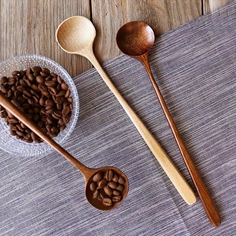 1pc Wooden Soup Spoon, Natural Tableware Cooking Utensil for Kitchen, Multi-Purpose Wood Ladle for Home Catering Wooden Spoons