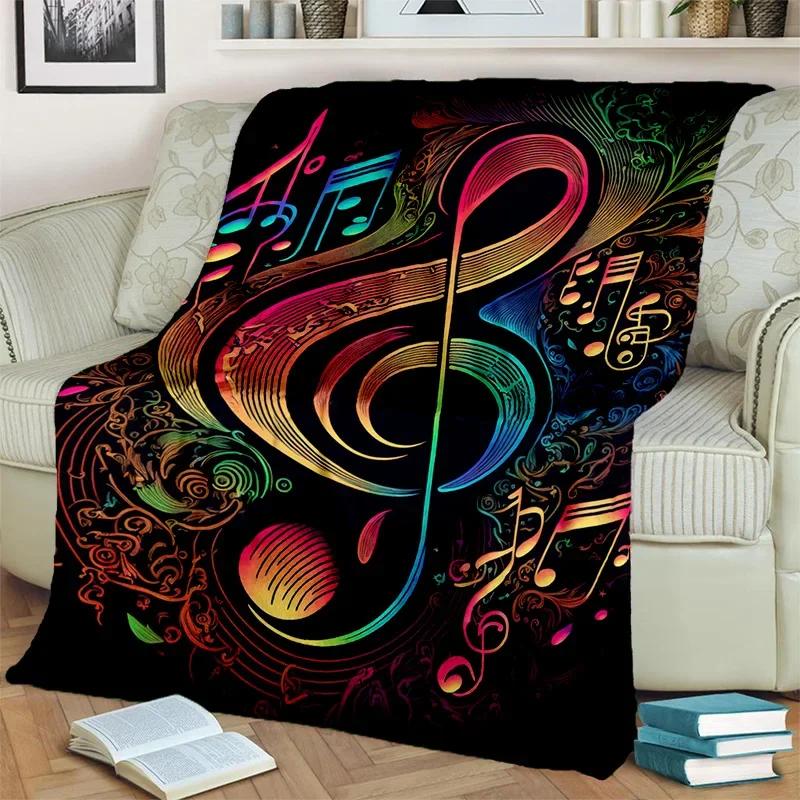 3D Colorful Musical Note Music Score Blanket,Soft Throw Blanket for Home Bedroom Bed Sofa Picnic Travel Office Cover Blanket Kid