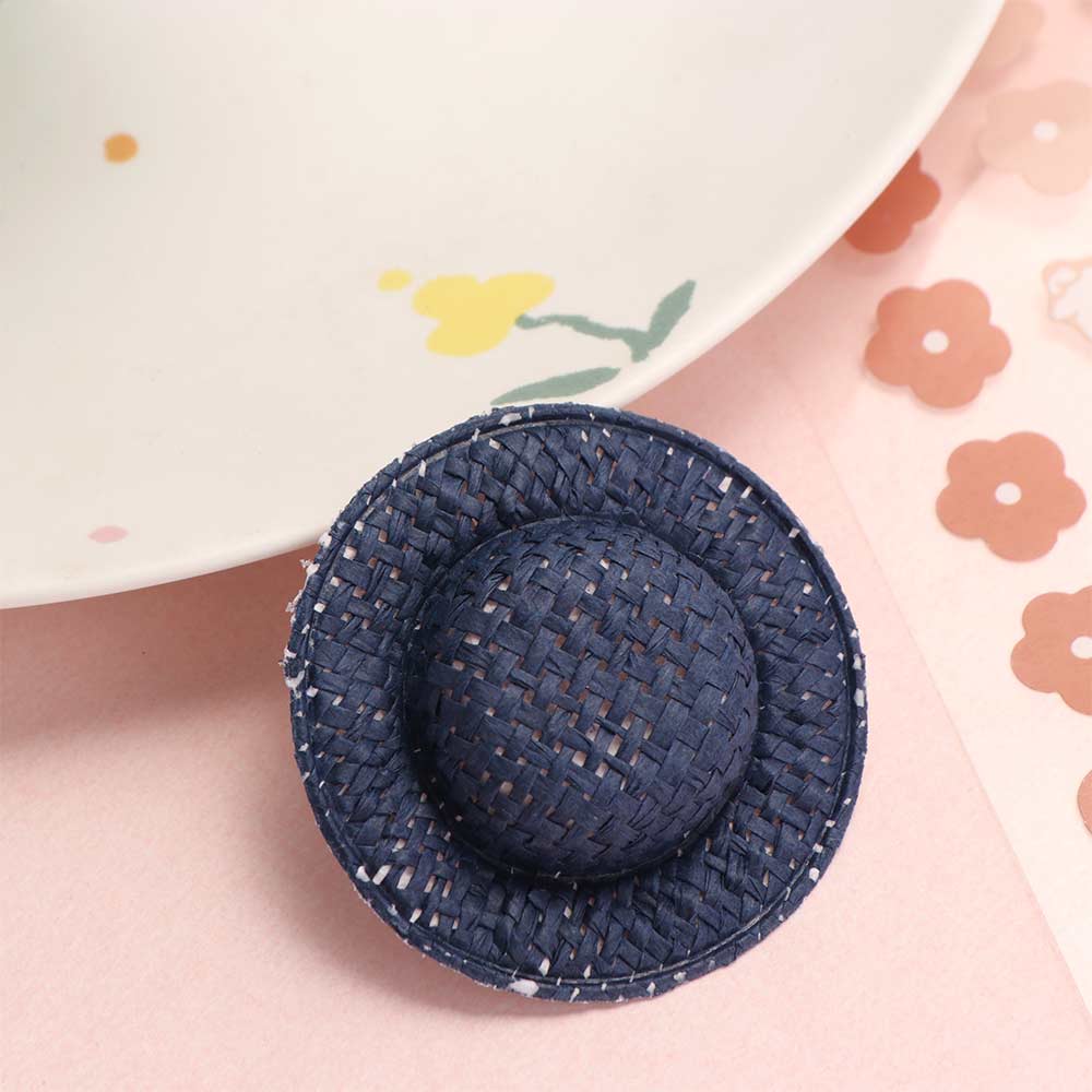 5PCS Handmade Doll Straw Hat Soft Cloth Miniature Straw Hat Toy Mini Doll Sun Cap Children's Toys