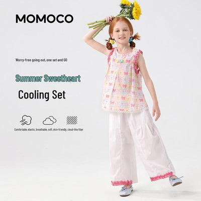 MOMOCO Girl's Summer Sleeveless Two-Piece Set
