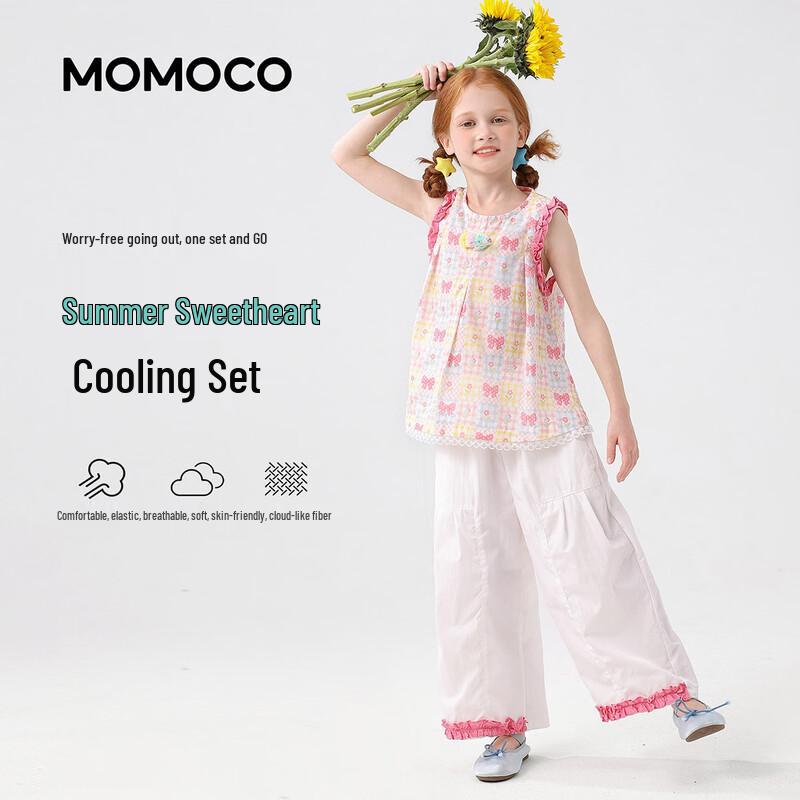 MOMOCO Girl s Summer Sleeveless Two-Piece Set 90