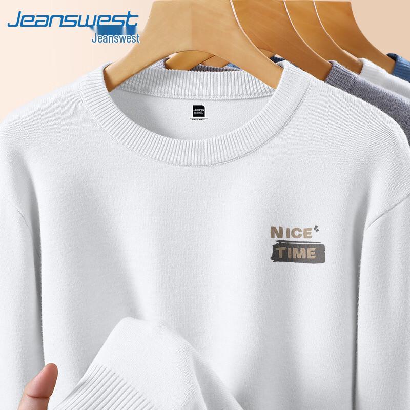 Pull en Tricot à Col Rond et Imprimé Lettres Automne 2025 pour Homme de Jeanswest