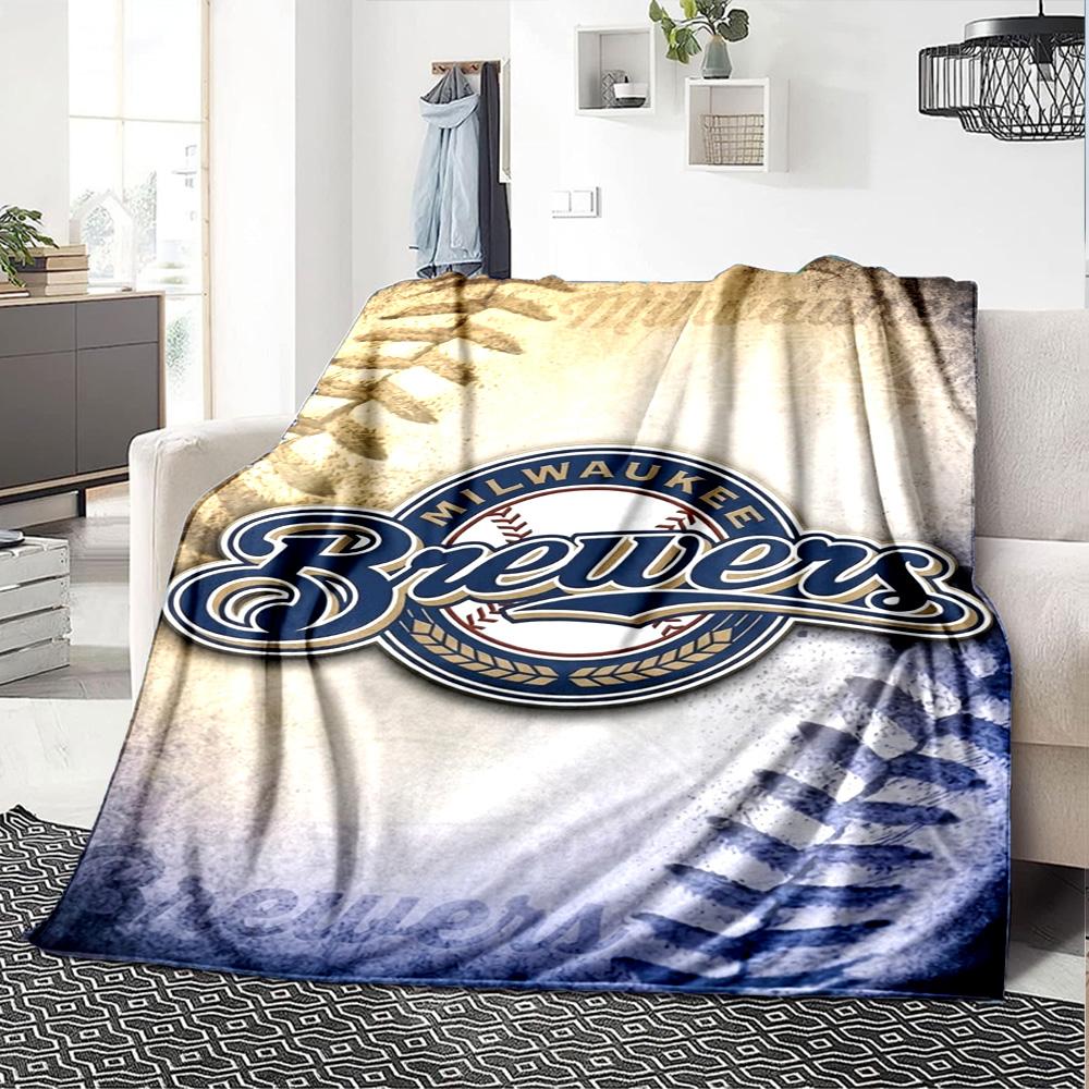 Milwaukee Brewers Druck Flanelldecke Hohe Qualität Warm Bequem Decke für Alle Jahreszeiten Perfekt für Geschenke Heimdekoration