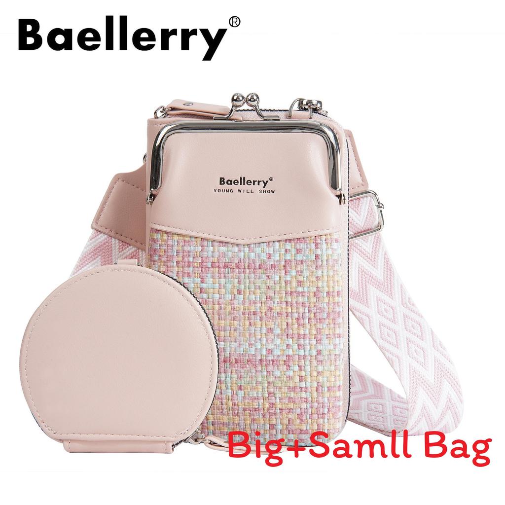 Baellerry Phone Crossbody Bag With Contrasting Colors And Pu Material For Daily Use