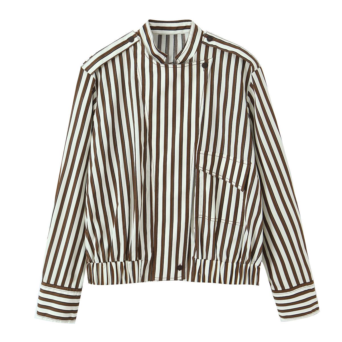 Autumn 2025 Women s Loose Long Sleeve Casual Striped Shirt 6256 L
