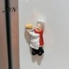 Decorative Fridge Magnet Cartoon Fat Chef Magnet, Hand-painted 3D Refrigerator Picture Photo Holder for Home Office Kitchen Decoration