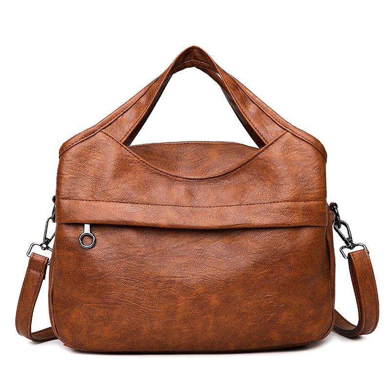 

Soft texture casual commuter shoulder bag new retro large capacity simple casual new bag