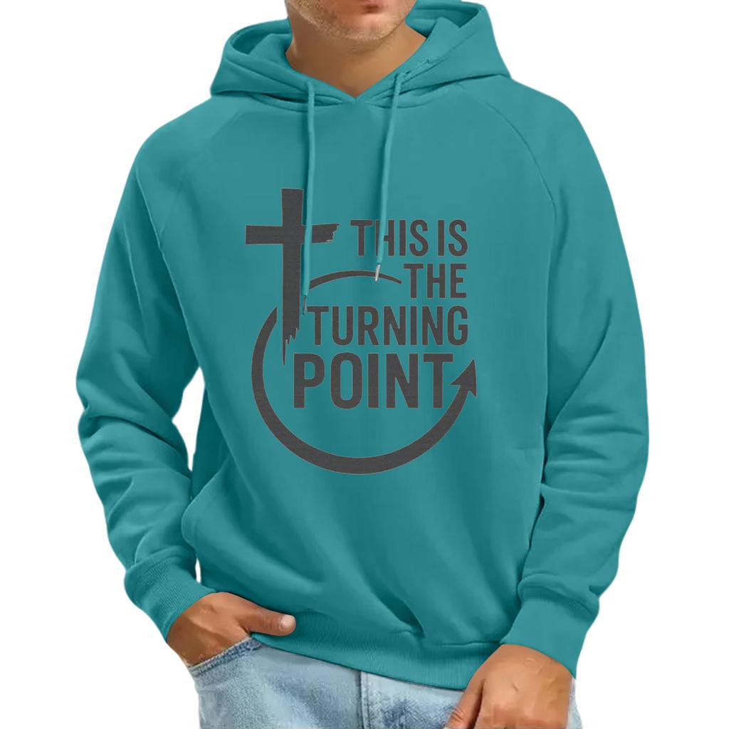 Men's Raglan Long Sleeve Hooded Sweatshirt