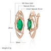 Emerald Oval Cut Zircon Geometry Drop Earrings For Women Fashion  Rose Gold Color Bride Accessories Vintage Jewelry
