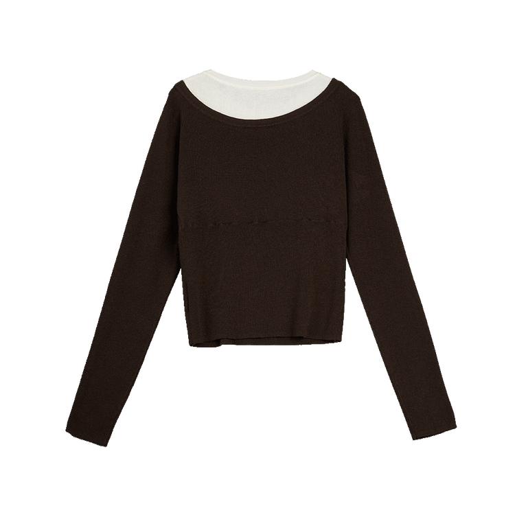 ELLE French Fashion Design Two-Piece Casual Loose Pullover Versatile Slimming Long Sleeve Knitted Sweater Women Sweater EZ53274