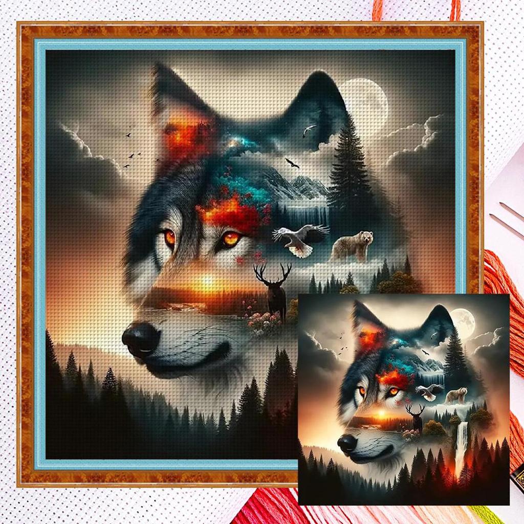 Full Embroidery cotton Thread 11CT Counted Animal Cross Stitch Kit for Home