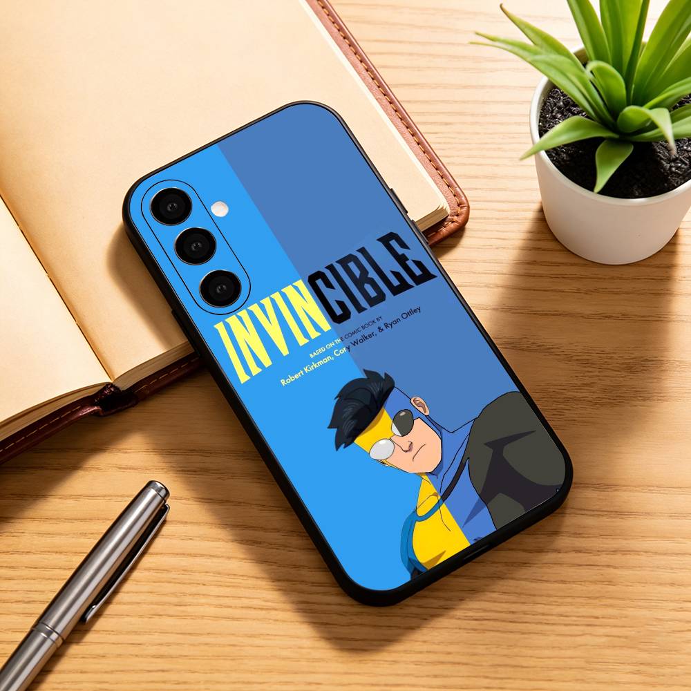 Cartoon I-Invincible Phone Case For Samsung Galaxy A73,A72,A71,A70,A53,A52,A51,Soft Silicone Black Cover