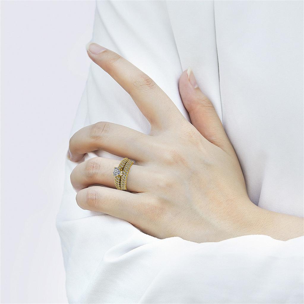 Couple Rings Exquisite Romantic Women Heart Zircon Rings Set Simple Men's Stainless Steel Celtic Dragon Ring Wedding Jewelry
