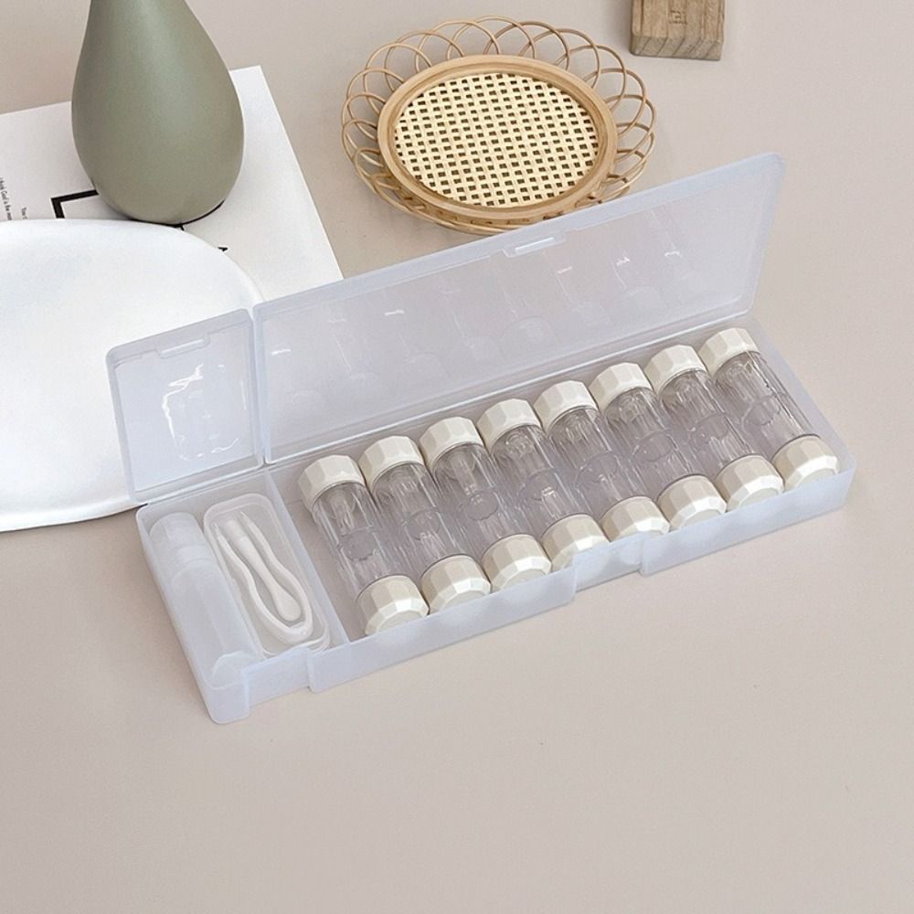 8 Pairs Portable Contact Lenses Soak Storage Case 7 Colors RGP Lens Container  Beauty