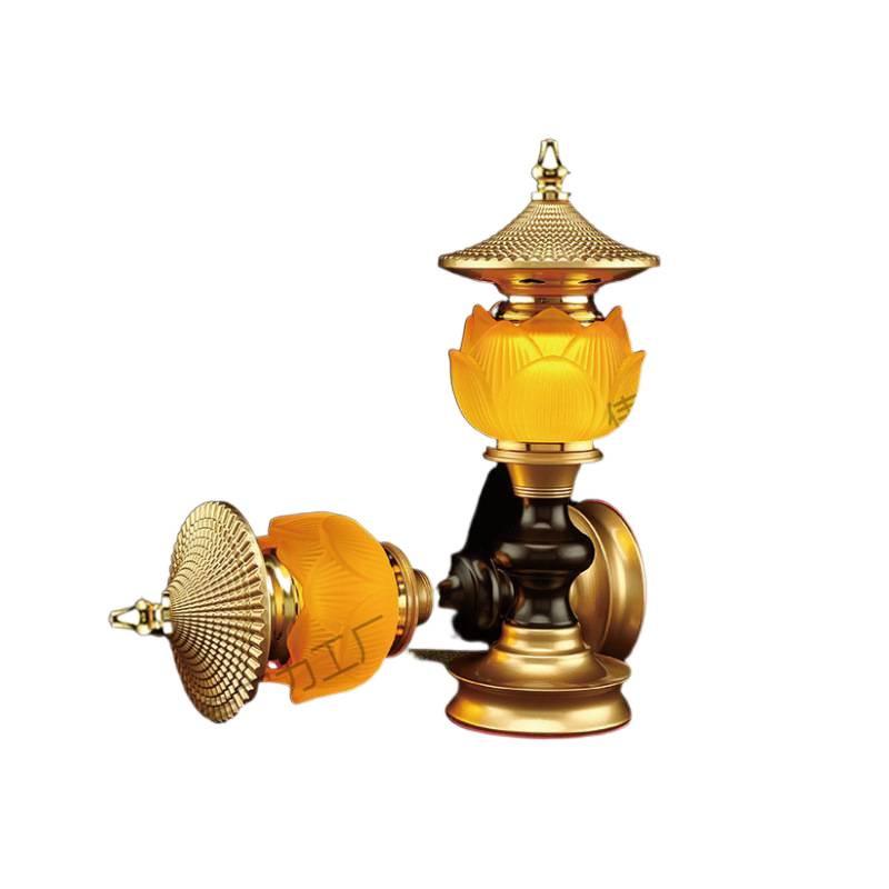 Lotus Buddha Lamp, Ever-burning Lamp, Seven-colored Offering Lamp, Glazed Lamp, Buddha Altar, Year of the Horse Buddha Lamp