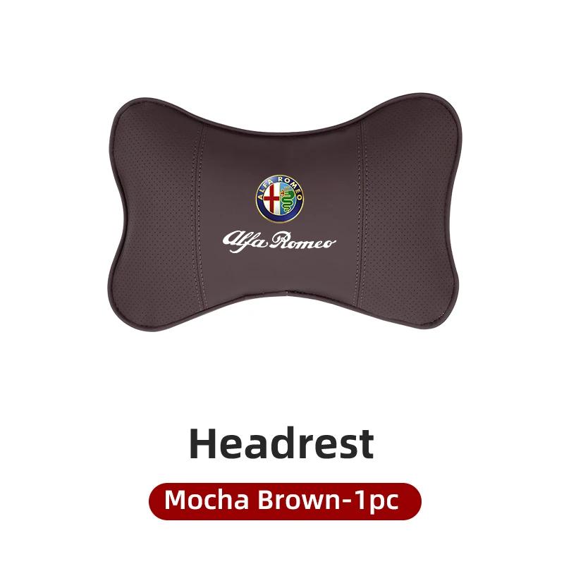 For Alfa Romeo Car Sticker Leather Car Seat Neck And Back Pillow Breathable Accessories For Alfa Romeo 159 Giulietta Giulia 147LG9
