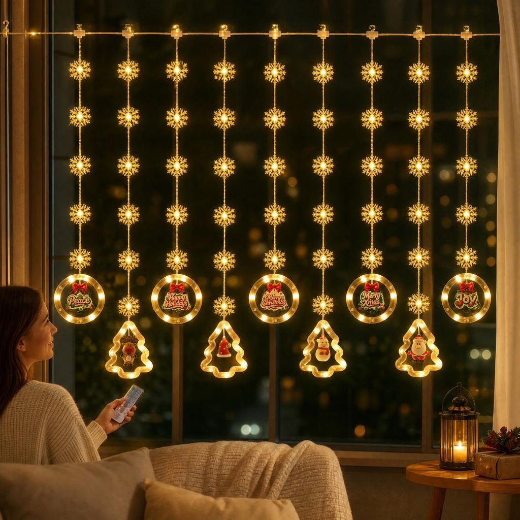 Indoor Christmas String Lights for Holiday Tree, Window and Room Festive Decor