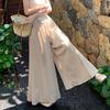 JK&JS French Retro High-Waist Wide-Leg Pleated Pants