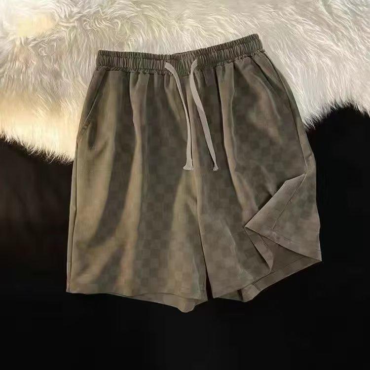 Męskie Modne Luźne Casualowe Letnie Szorty Sportowe w Kratkę