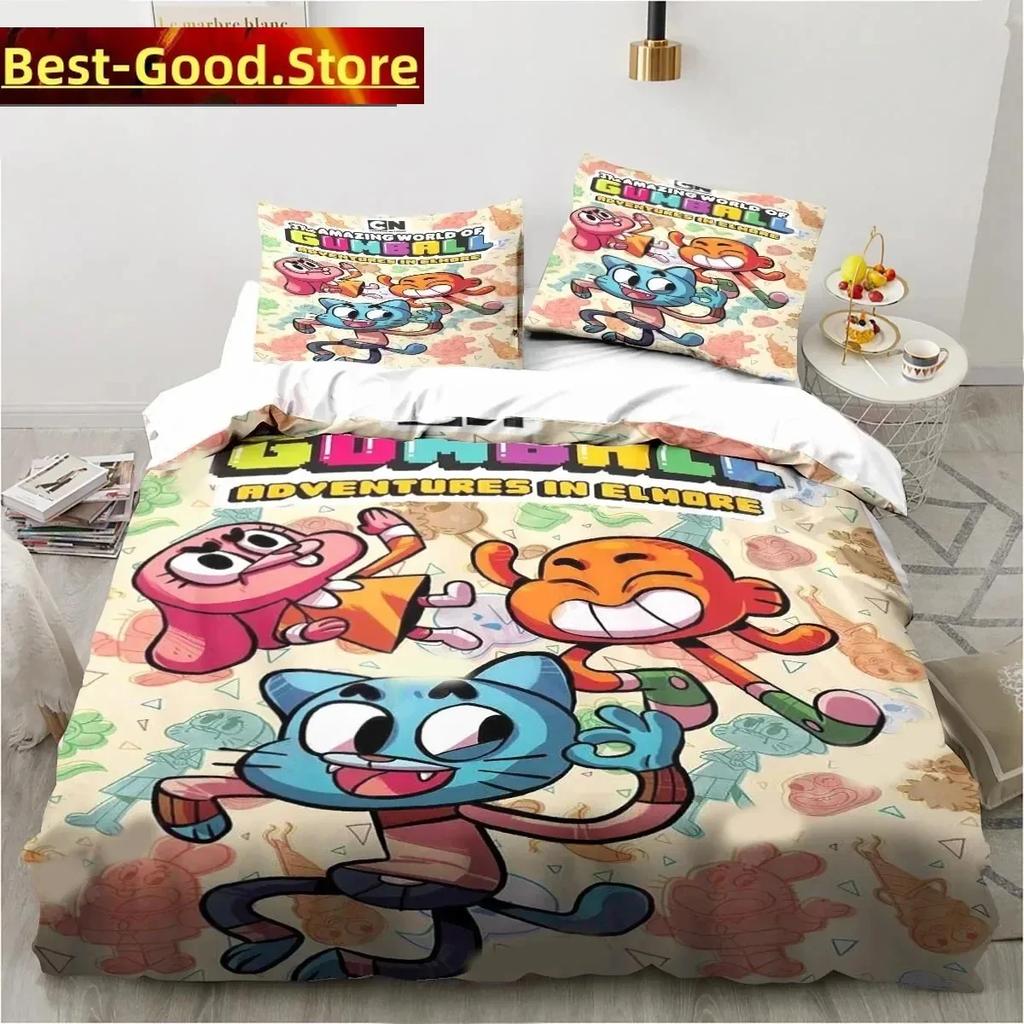 Carton The Amazing World Beding Set Gumbal Young Boys Young Girls Twin Quen King-Sized Dimensionsd Dimensions Soft Duvet Cover Pilowcase Bed boys