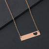 Stainless Steel Hollow Long Bar Engravable Necklace - Festival Gift