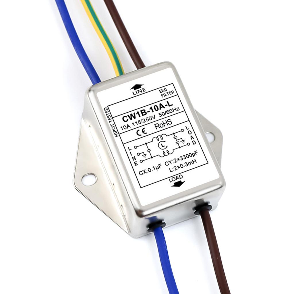 Filter Single Phase 250V Electromagnetic Interferences Suppressors for Continuous and Intermittent Pulse Disturbances