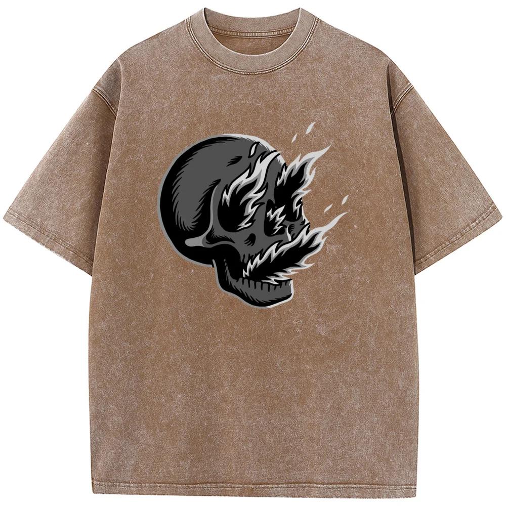 90s Vintage Unisex Washed Old T-shirt Men Casual Cotton Short Sleeve T-shirts Vintage Washed Men T Shirt