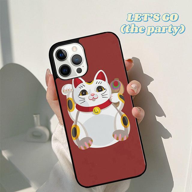 Autumu Japanese Lucky Cat Art Phone Case Cover for iPhone 16 15 12 mini 11 13 14 Pro Max SE 2020 Apple 6S 7 8 Plus Coque