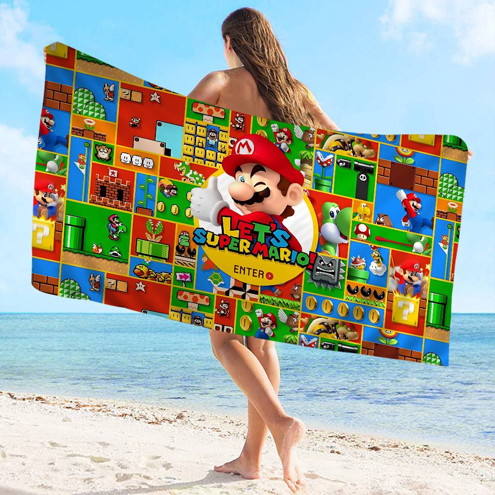 Super Game M-Marios Microfiber Beach Towel Absorbent Quick dry Soft Yoga Swimming Resort Mountain Climbing Towel