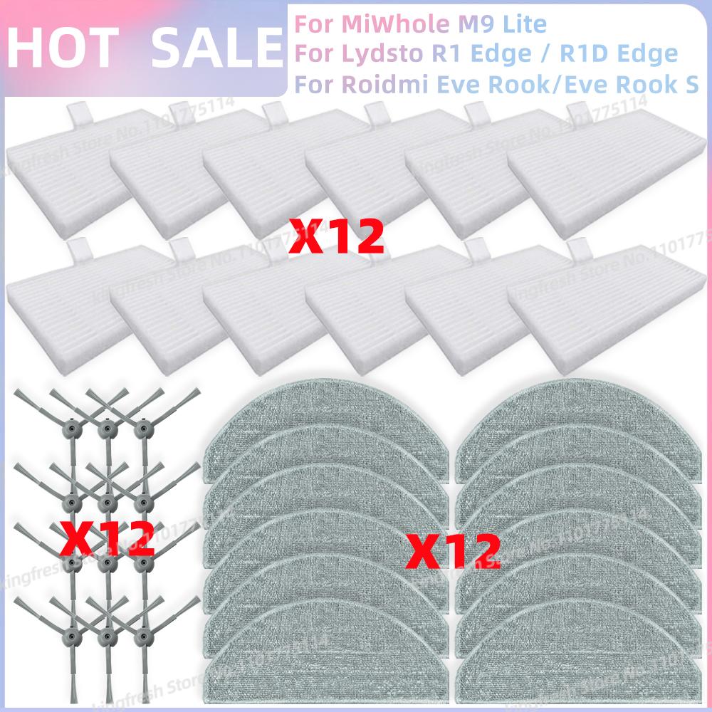 Fit For Lydsto R1D Edge /MiWhole M9 Lite/Laresar L10/Vyzzle D10/ iBoto Smart X530 Aqua Parts Filter Brush Mop Cloth