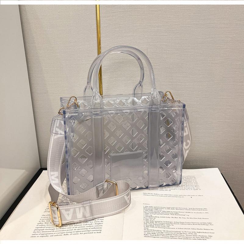 

Модная пляжная сумка конфетного цвета, женская новая персонализированная полая сумка-тоут, нишевая сумка через плечо, сумка-мессенджер прозрачный