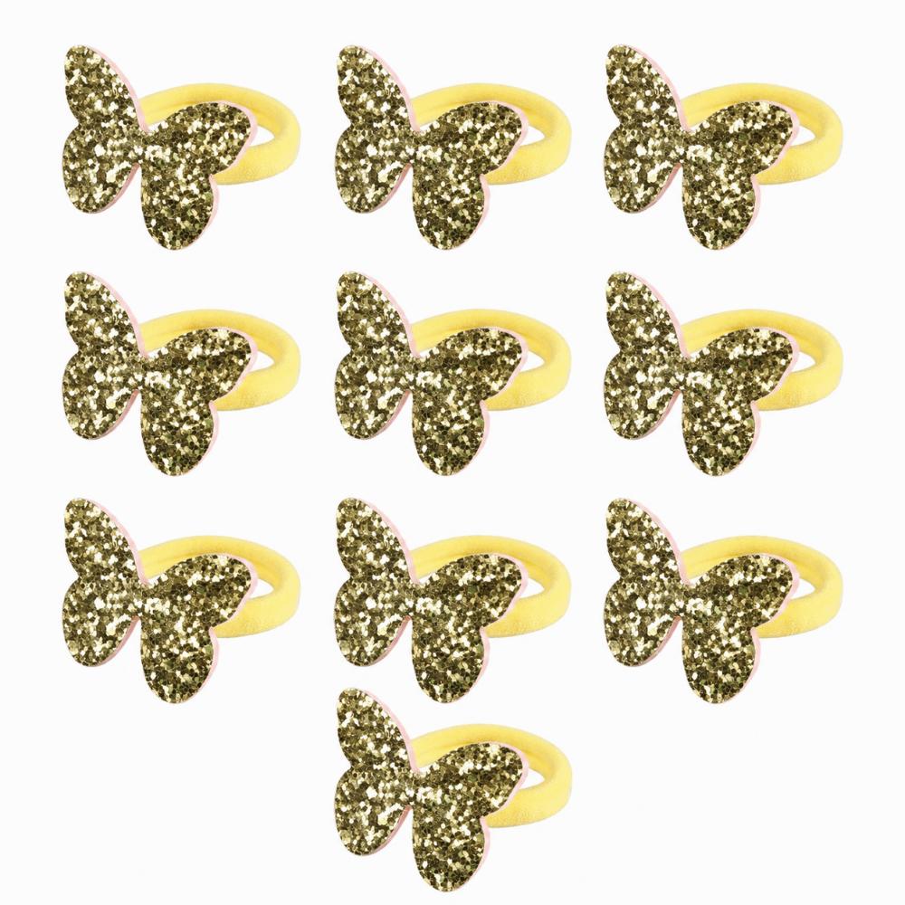 10pcs Glitter Sequin Hair Rubber Bands Rope High Elastic Ponytail Holder  Girl Hair Accessories
