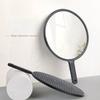 Large-sized Handheld Mirror for Beauty and Hair Care, Round Handle, Makeup and Rearview Mirror