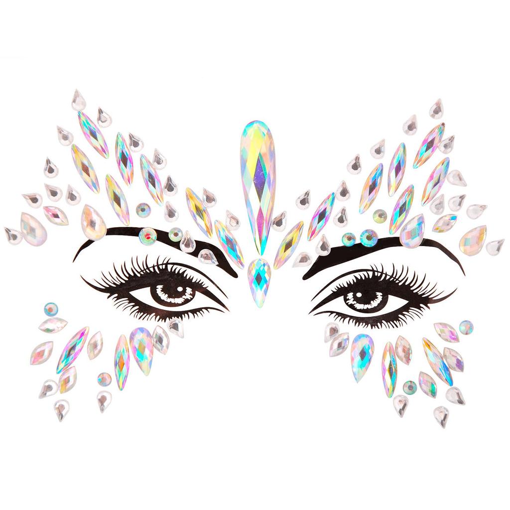 Crystal Tattoo Sticker Glitter Eyeliner Eyebrow Makeup Face Eyes Diamond Temporary Tattoo Rock Rhinestone 3D Eyeliner Stickers
