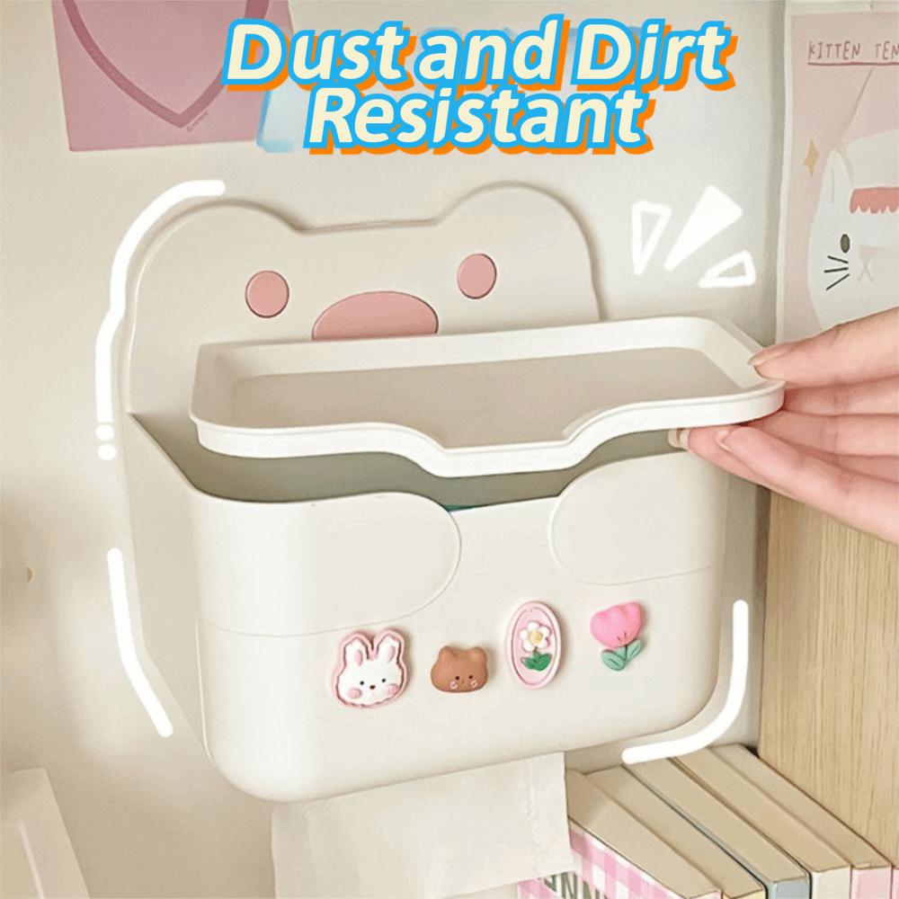 Wall Mounted Tissue Box Self-adhesive Toilet Roll Paper Holder Durable Paper Towel Holder Bathroom
