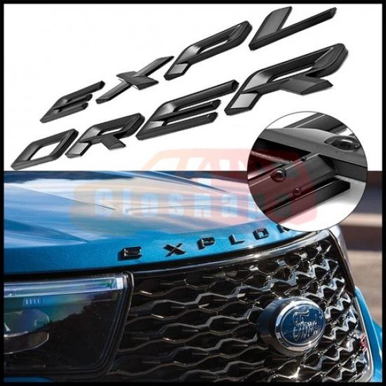 

Передняя решетка капота ert Поднятый утолщенный буквенный значок Для Explorer -2025 Отделка матовый черный