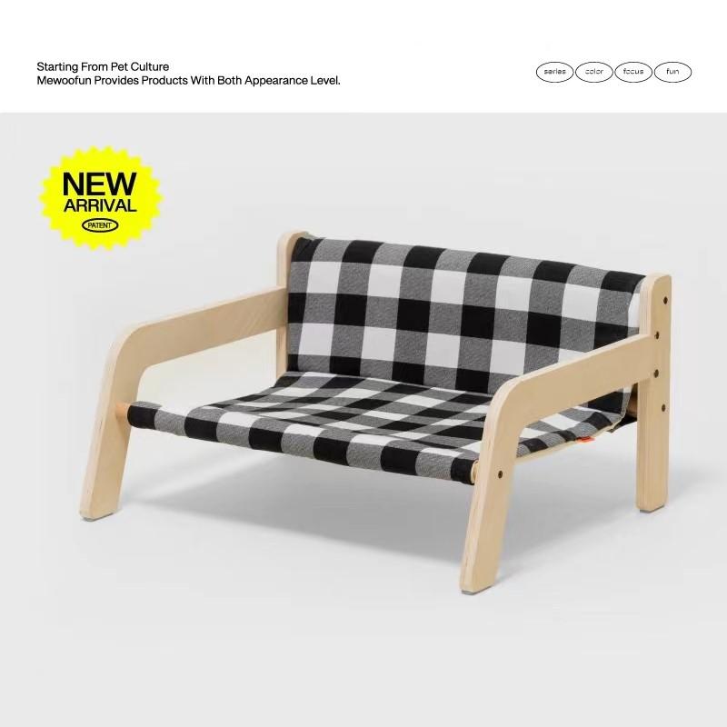 

Деревянный диван для домашних животных, всесезонный, универсальный, моющийся, для кошек, собак, кресла для лета, простая сборка, идеальный плюшевый мишка чёрный