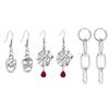 6 Pairs Women Studs Holiday Earrings Halloween Devil Spider Skull Ghost Earrings Cool Dangle Earring Party Jewelry Lover
