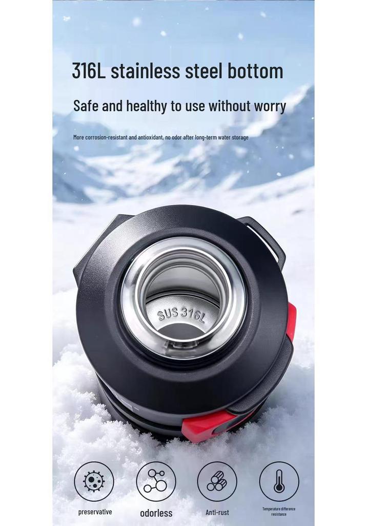 316 Stainless Steel Outdoor Thermos Flask - Large Capacity Portable Sports & Camping Water Bottle